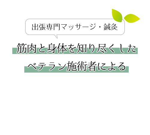 筋肉と身体を知り尽くしたベテラン施術者による